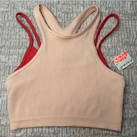 Free People Other - Free People Movement Peaches and Cayenne Layered High Neck Ribbed Bra